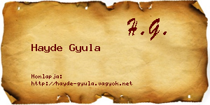 Hayde Gyula névjegykártya