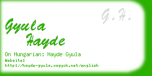 gyula hayde business card
